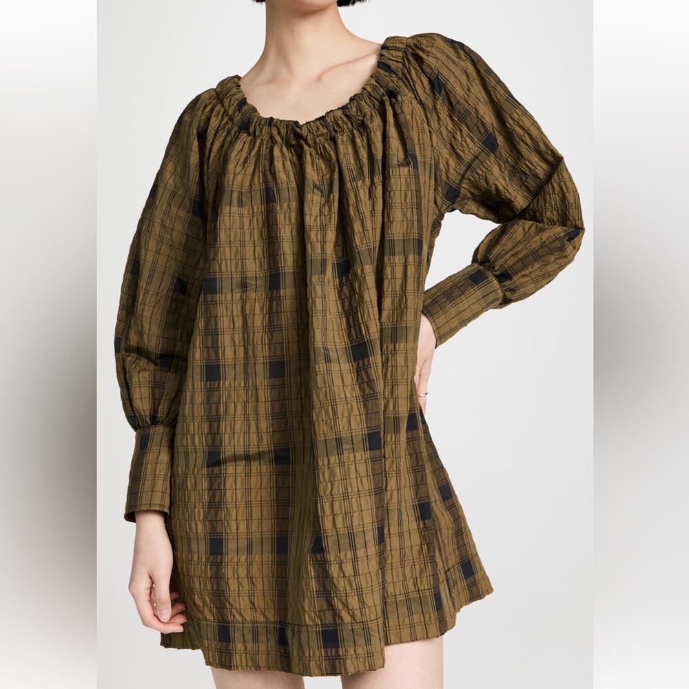 Ganni plaid dress